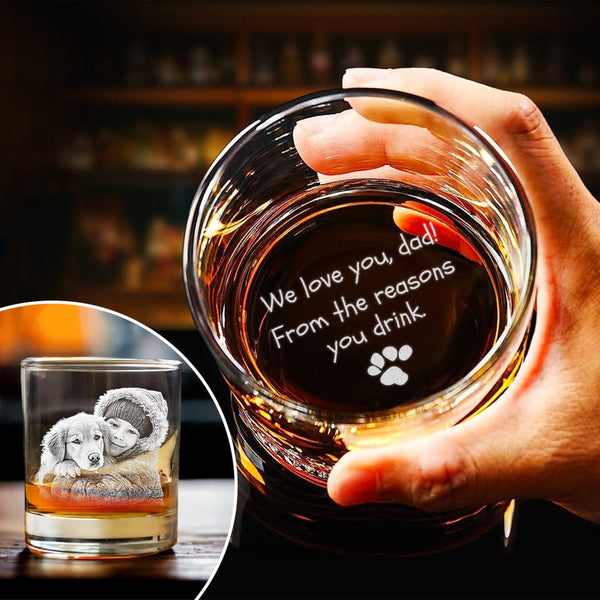 Custom Photo From The Reasons You Drink For Dog Lover Rock Glass
