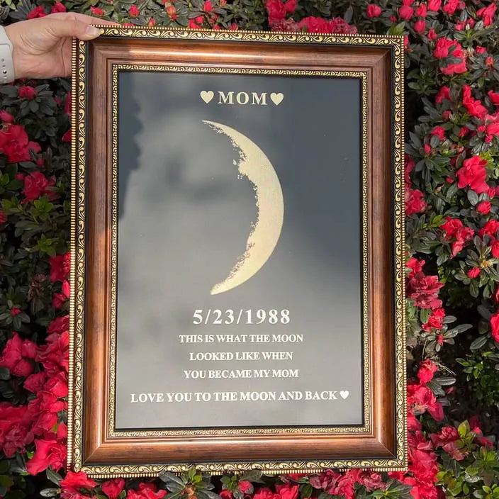 Custom Couple Art Frame/ REAL MOON PHASE - For Memory Gift