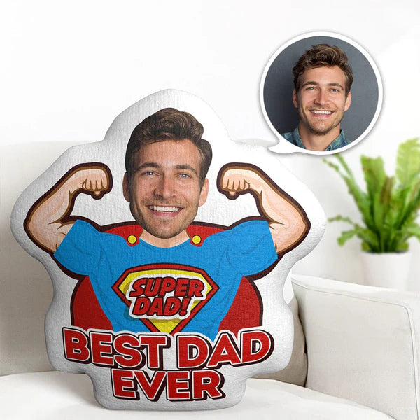 Custom Face Pillow Super Dad Personalized Photo Doll MiniMe Pillow Gifts for Him
