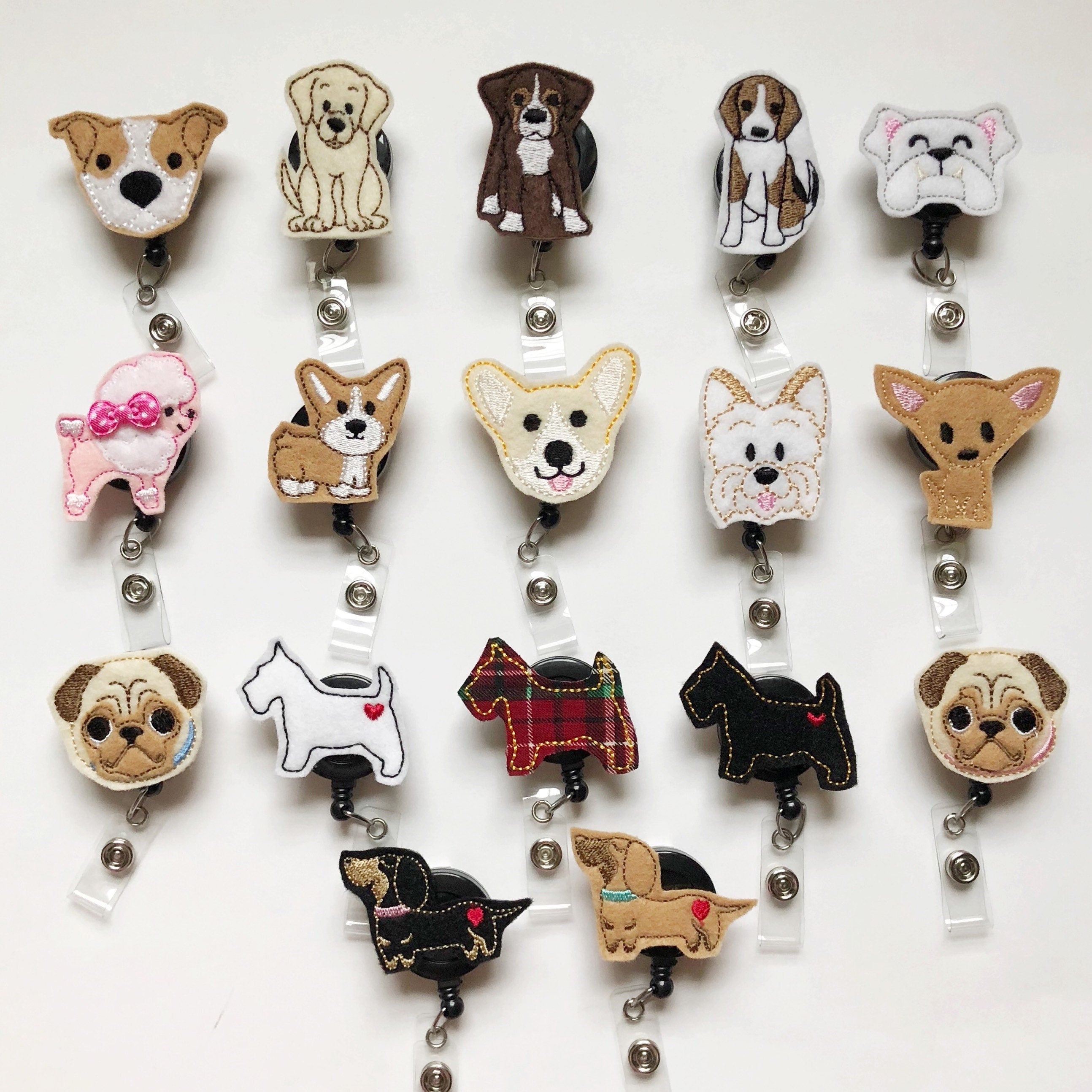 Dog badge reel, badge reel, nurse badge reel, nursing badge reel, cute badge reel, retractable badge