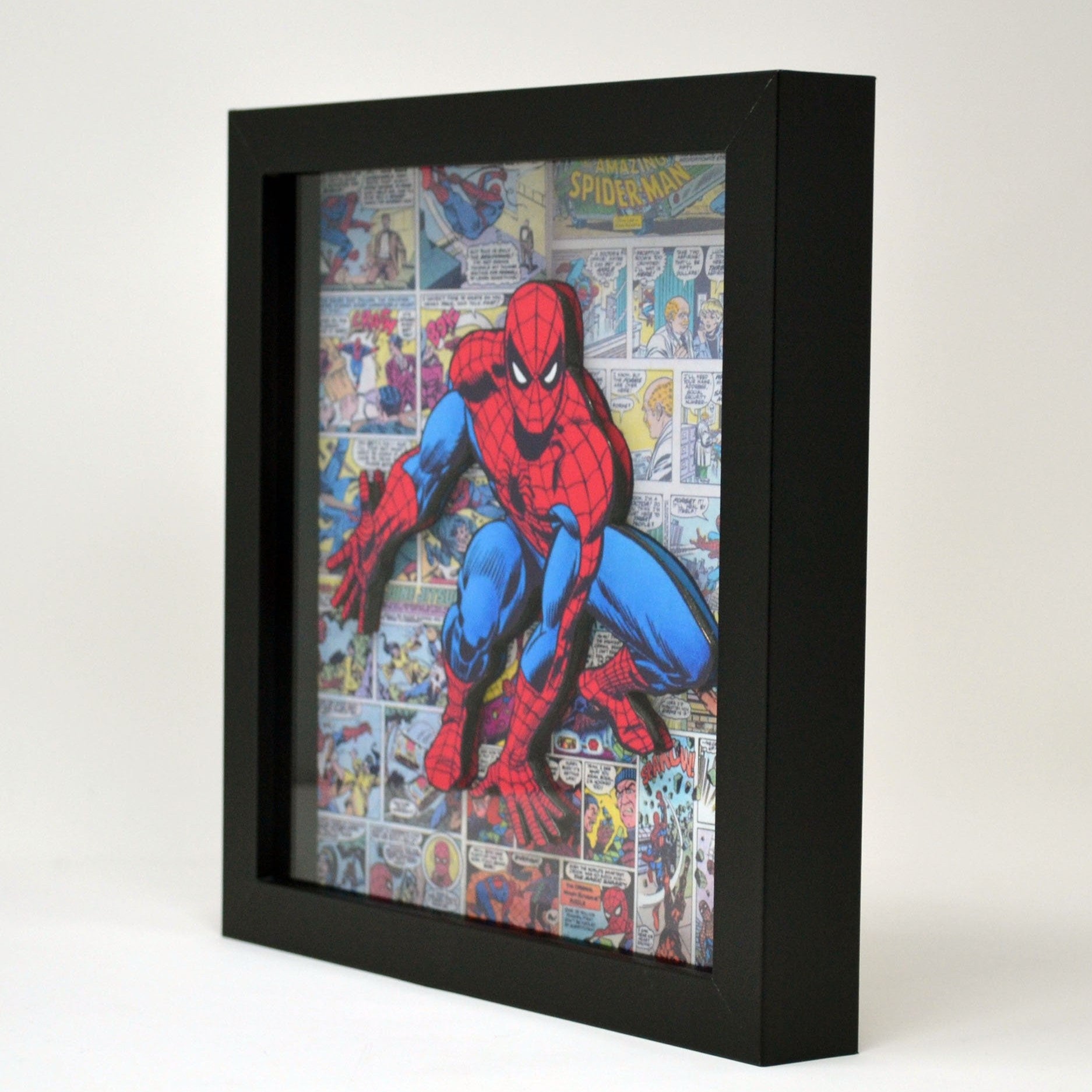 Spiderman Comic Book Shadow Box Wall Art, Handmade Spider Man Comic Book Gift