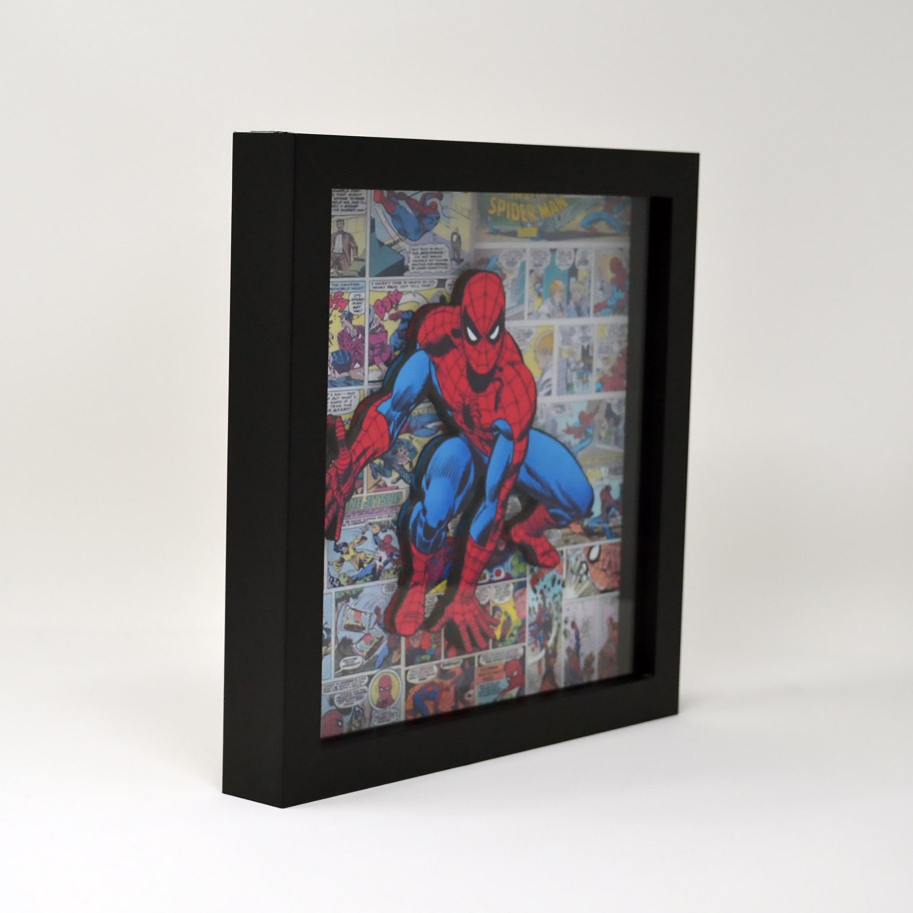 Spiderman Comic Book Shadow Box Wall Art, Handmade Spider Man Comic Book Gift