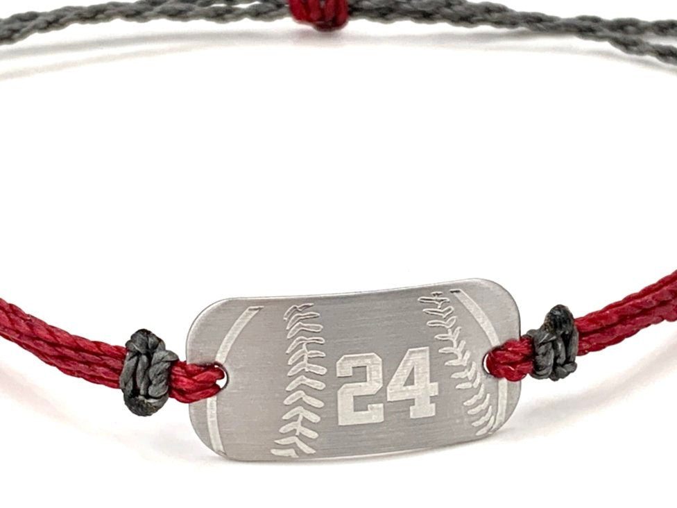 Baseball or softball bracelets, personalized waterproof sports bracelet, team gifts