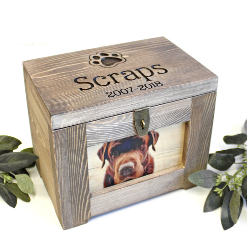Personalized Pet Memory Box/Urn with Photo - Dog Memorial