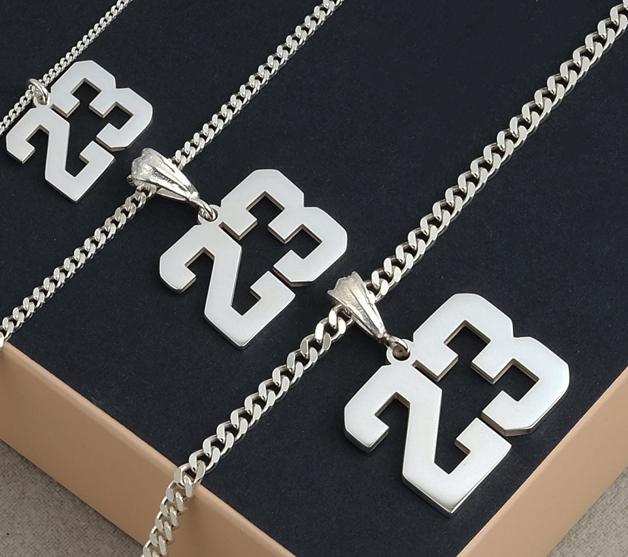 Sport number pendant, Baseball Number Men Necklaces