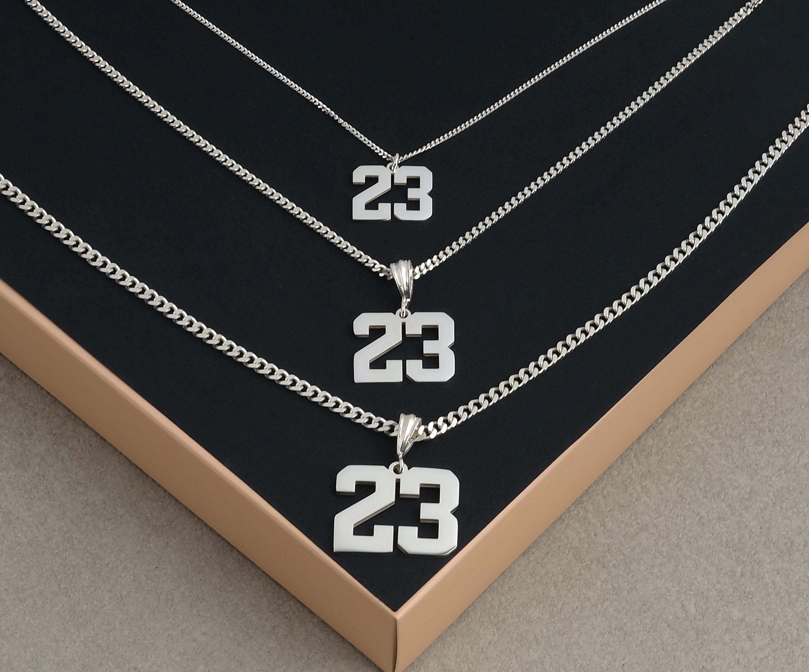 Sport number pendant, Baseball Number Men Necklaces