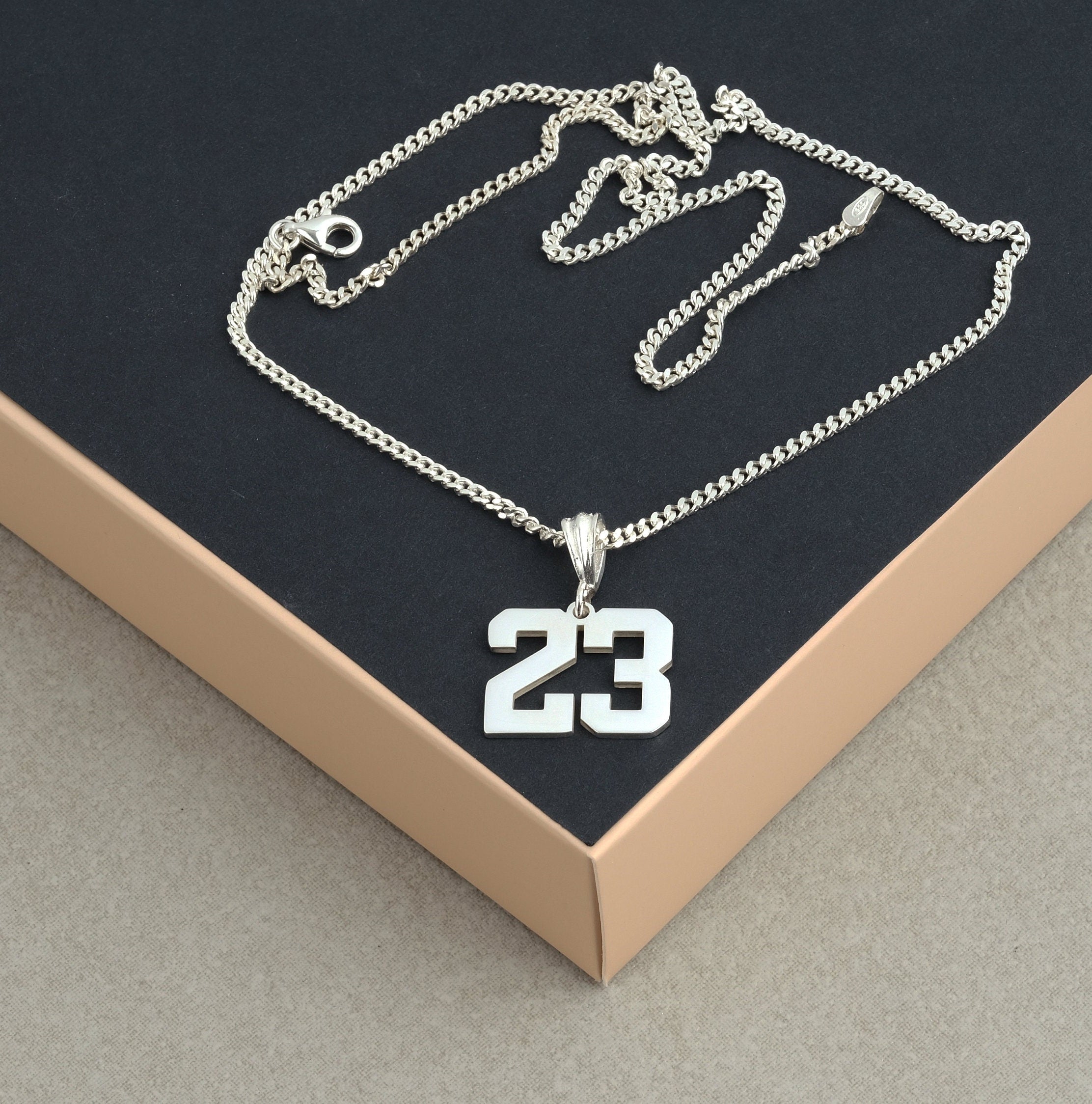 Sport number pendant, Baseball Number Men Necklaces