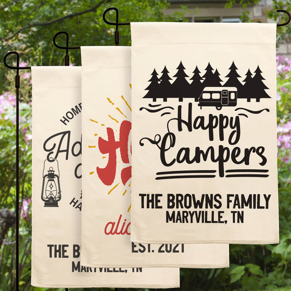 Personalized Camping Flag, Camp Name Sign, Custom Garden Flag