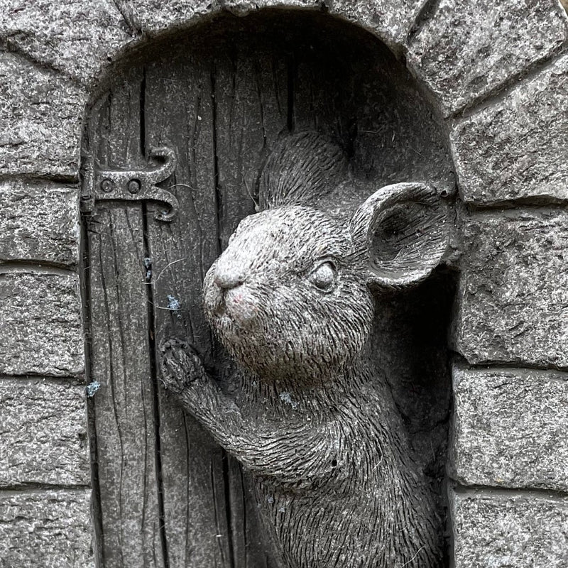 Mouse Door Stone Statue, Garden Outdoor Home Tree Animal Decoration Ornament
