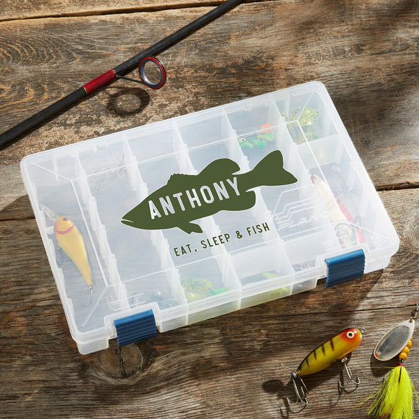 Fish Name Personalized Tackle Fishing Box, Gift Ideas for Father's Day