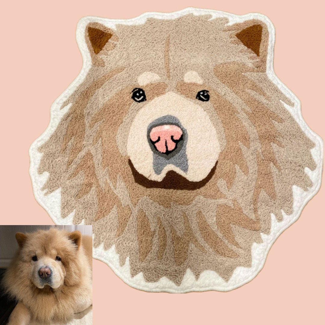 Custom Pet Portrait Rug, Personalized Cartoon Pet Rug, Animals, Dog, Cat, Handmade Custom Tufted Rug