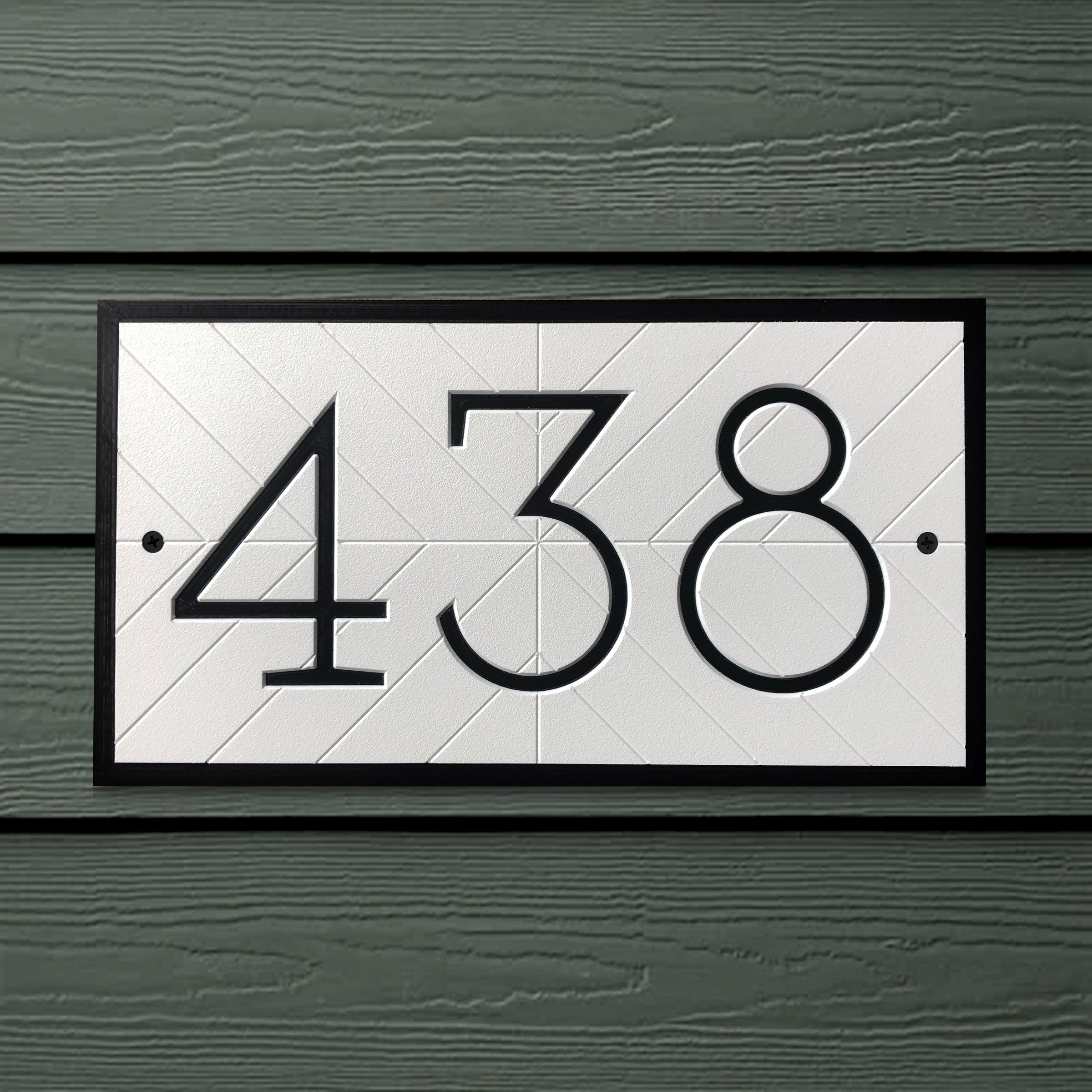 Modern House Numbers - Address Sign Horizontal Plaque