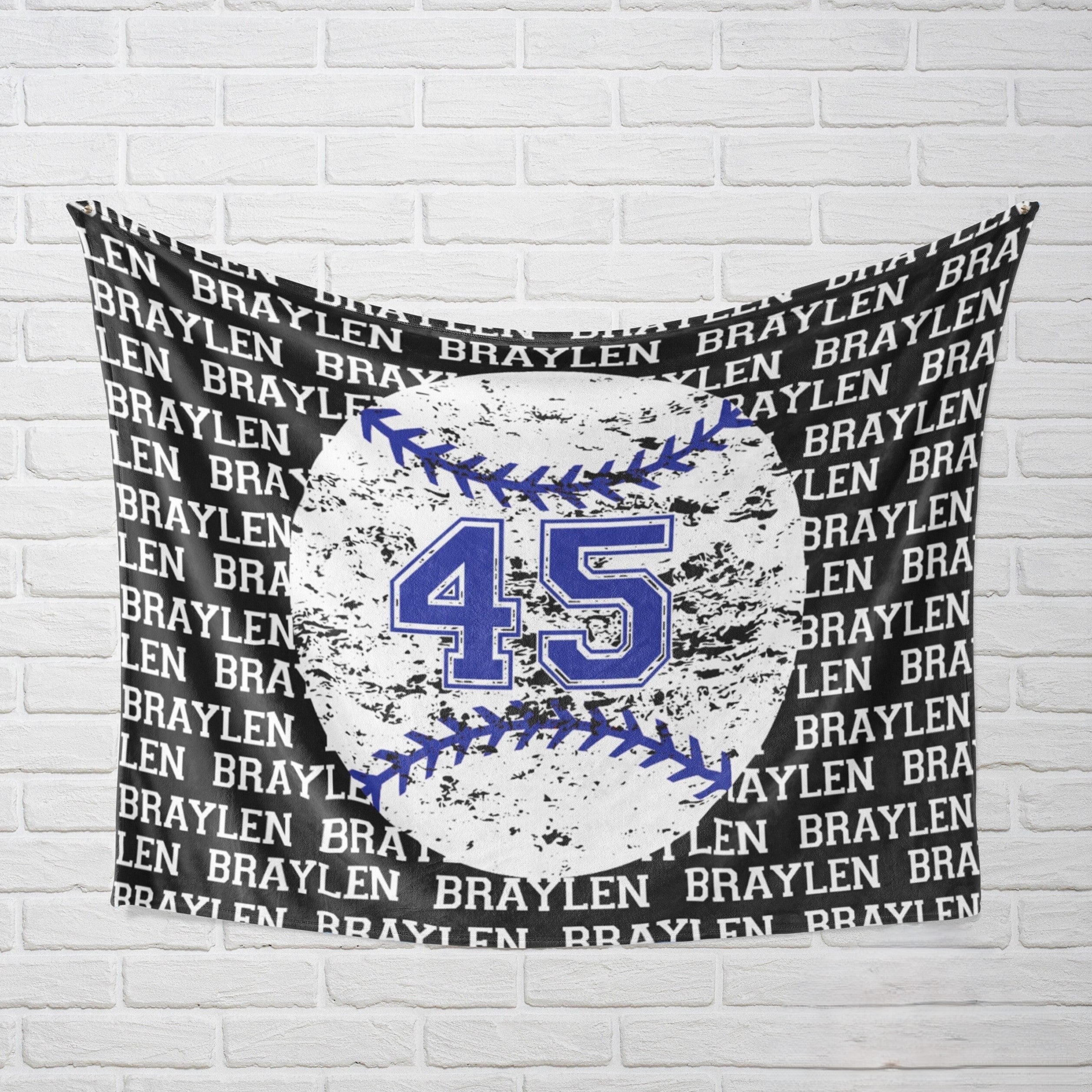 Personalized Baseball Blanket, Gift Idea for Baseball Player, Minky Kids Baseball Blanket