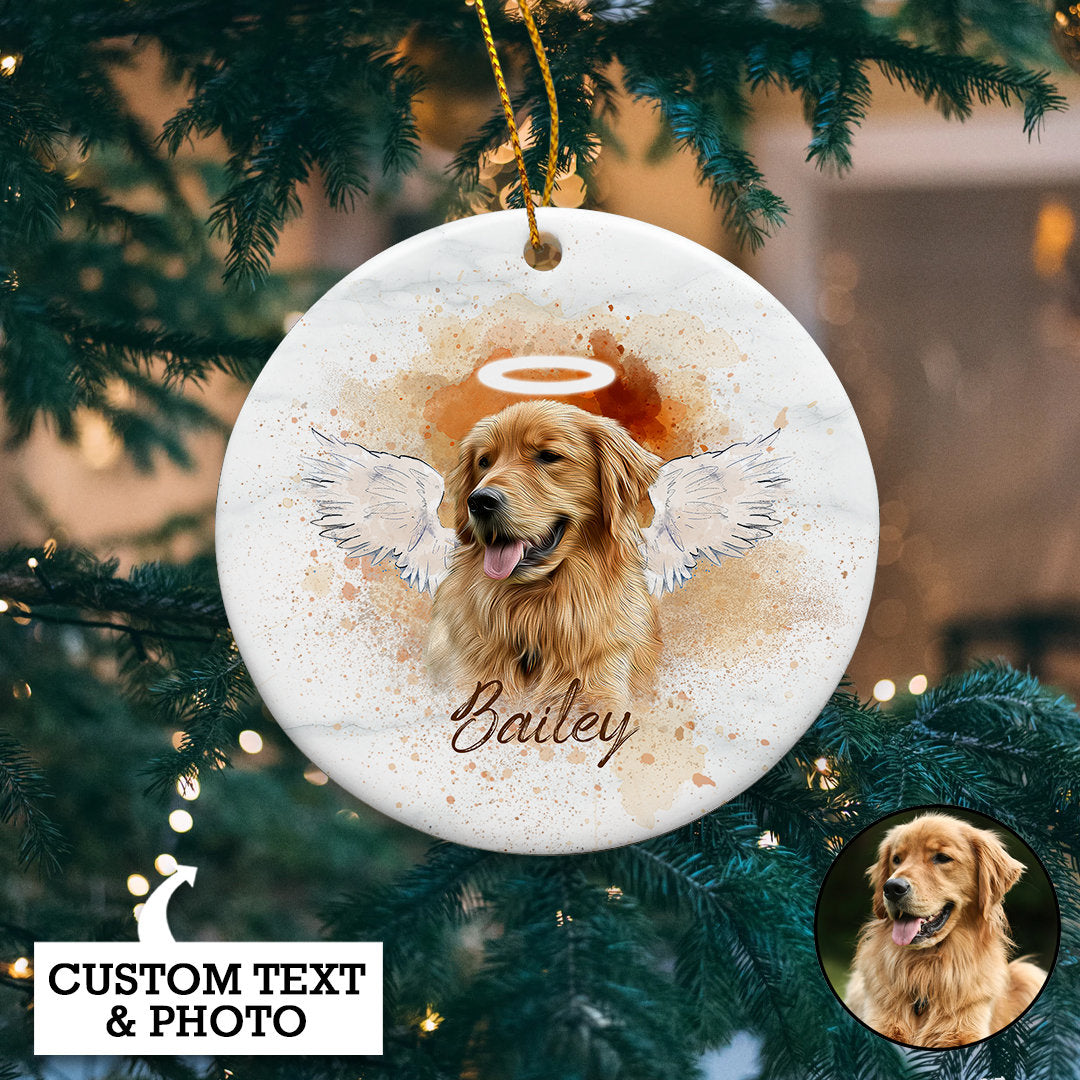 Personalized Pet Memorial Photo Ornament, Pet Loss Gifts