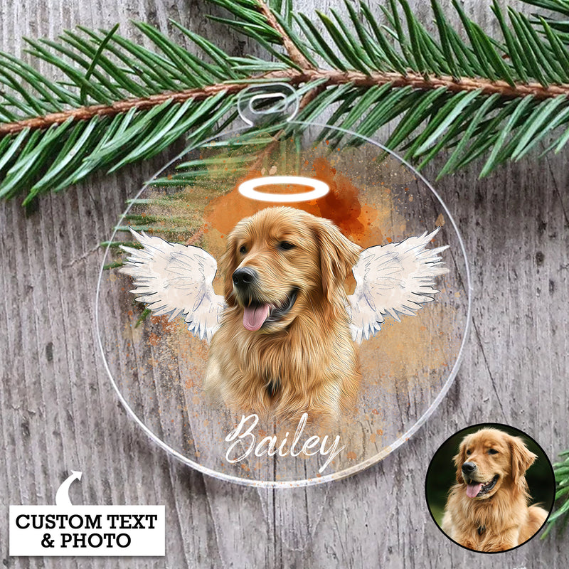 Personalized Pet Memorial Photo Ornament, Pet Loss Gifts