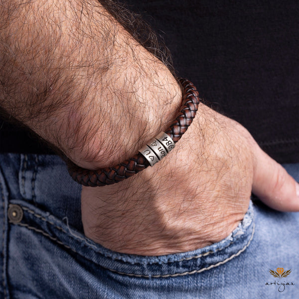 Personalized Mens Bracelet in Custom Size, Handmade  Fathers Day Gifts