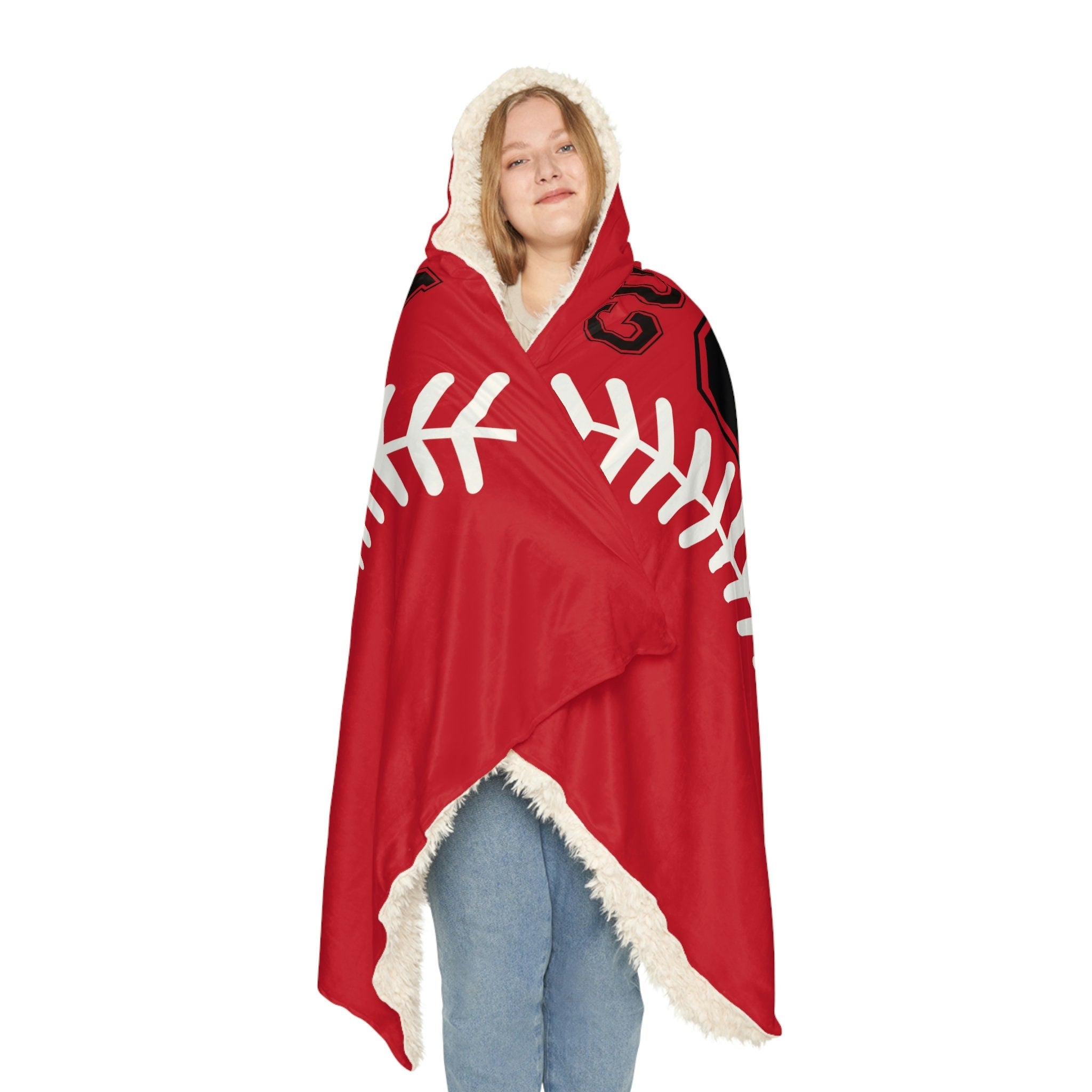 Custom Baseball Hooded Blanket, School Sports team Blanket