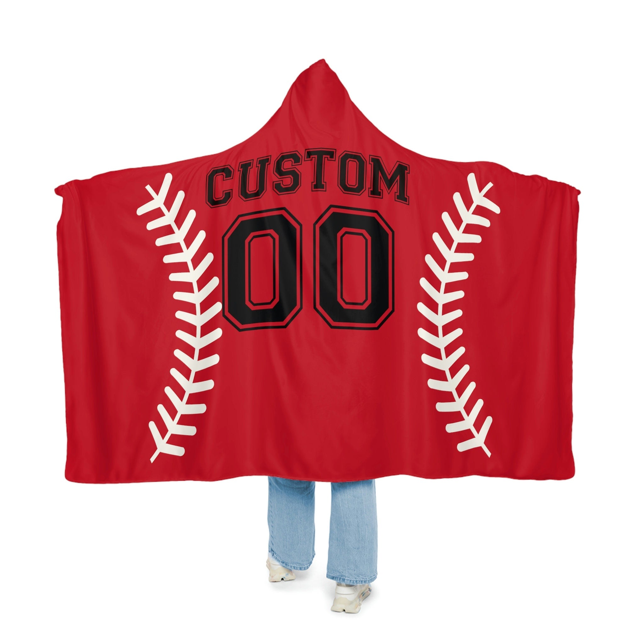 Custom Baseball Hooded Blanket, School Sports team Blanket