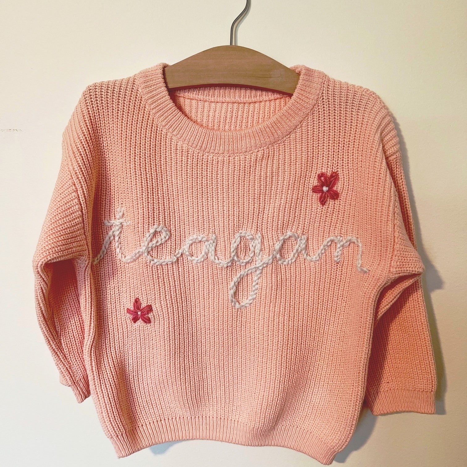 Custom Hand Embroidered Baby/Toddler/Youth Name Sweater