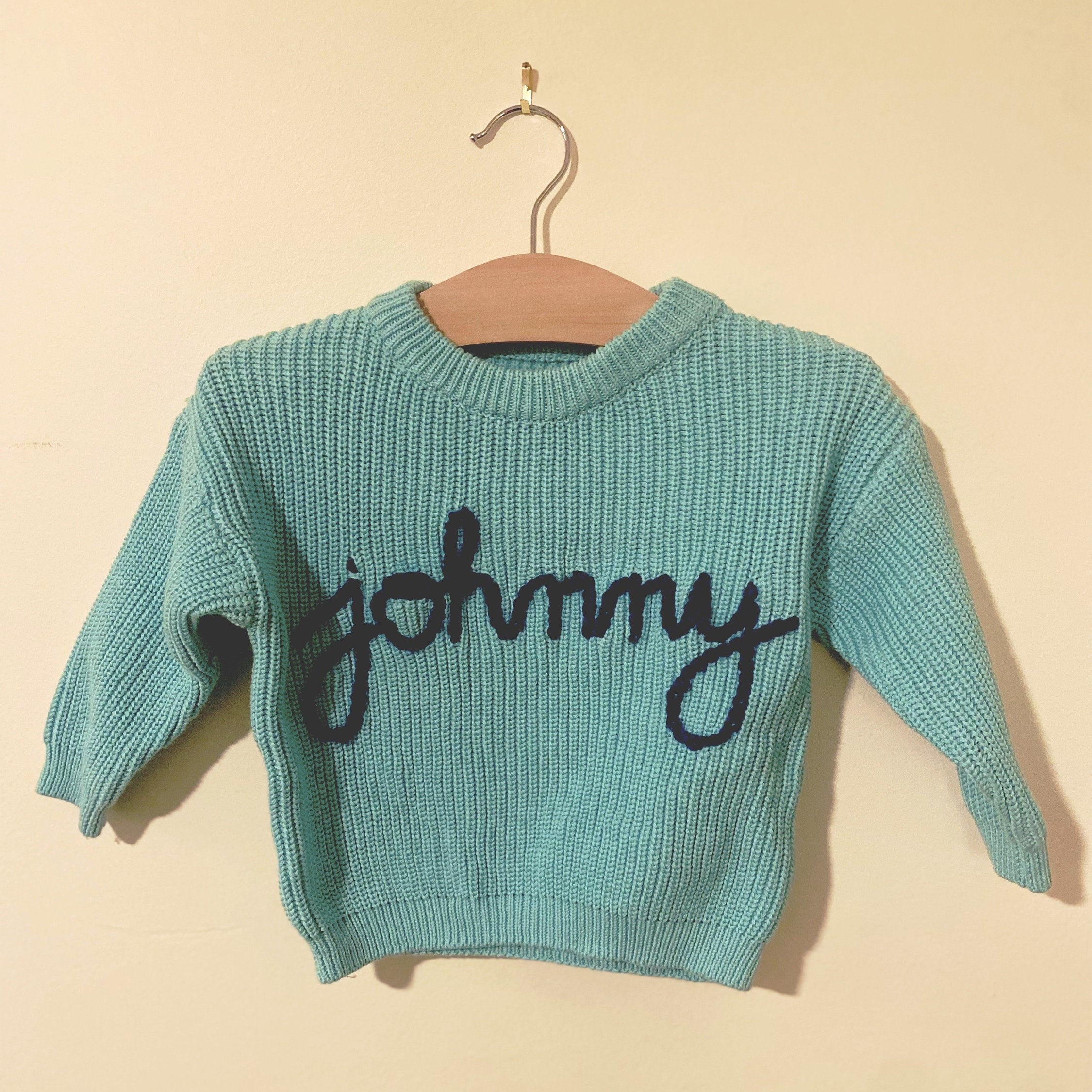 Custom Hand Embroidered Baby/Toddler/Youth Name Sweater