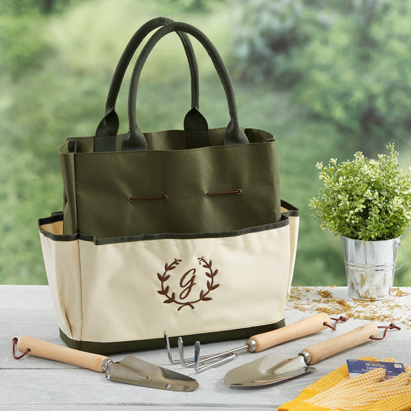 Floral Wreath Personalized Garden Tote and Tools, Gardening Gifts,  Mothers Day Gifts