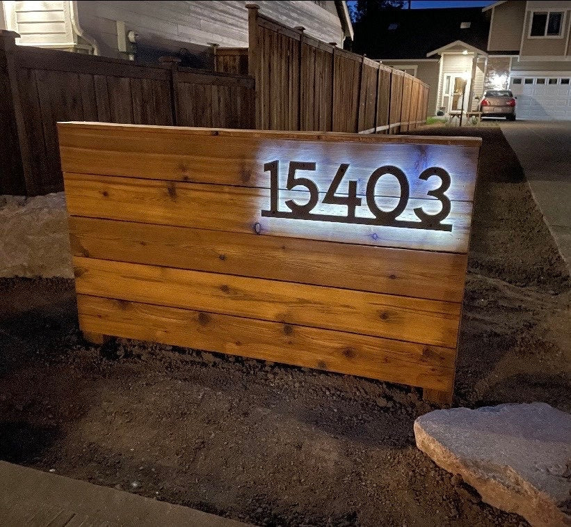 Solar Powered LED BackLit House Number