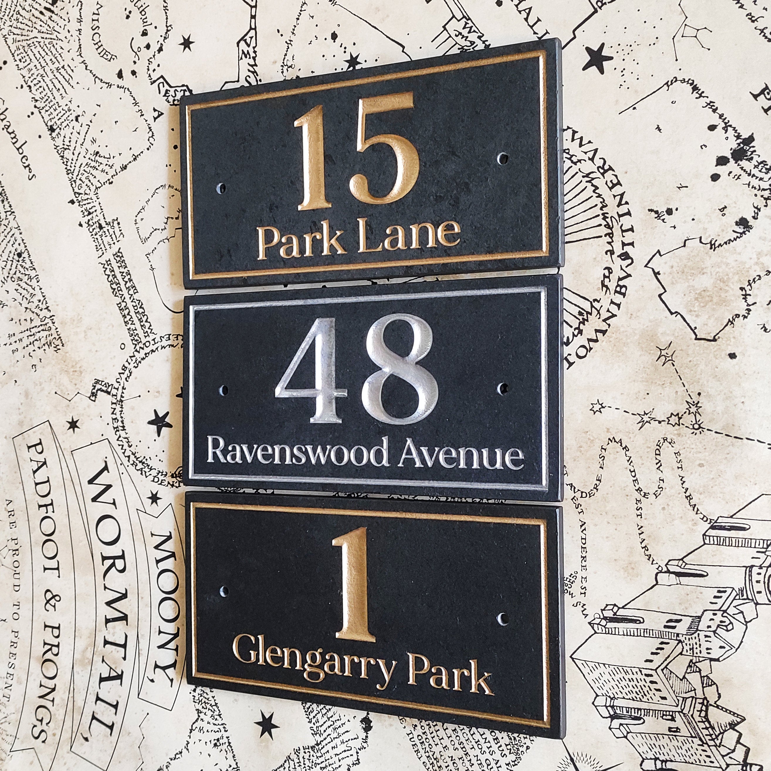 Engraved Slate House Number Plaque