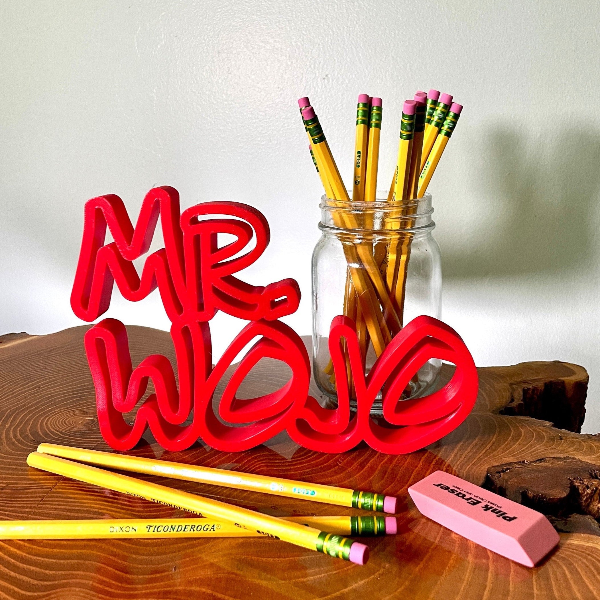 Custom Teacher Gift, Teacher Name Sign English Teacher Gift