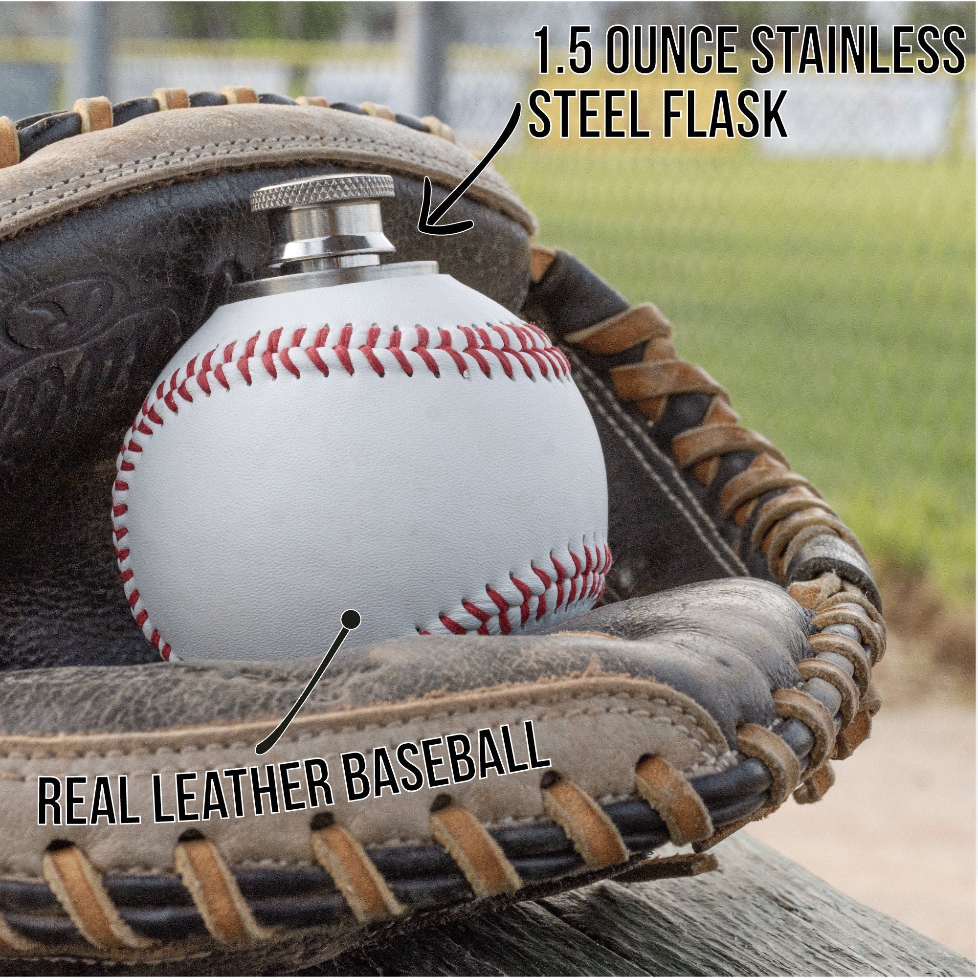 Baseball Flask made with REAL Baseball, Baseball Gift For Dad, Baseball Coach Gift