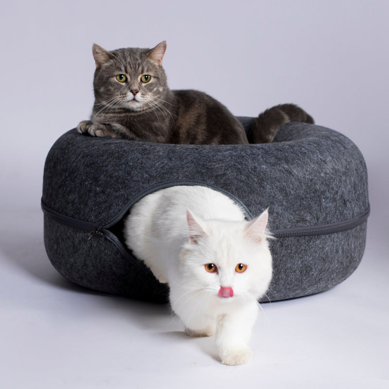 CATTASAURUS Peekaboo Cat Cave for Large Cats & Multiple Cats,Large Donut Cat Bed for Cats up to 30lbs