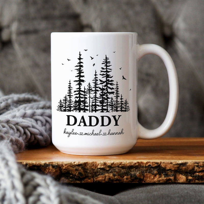 Custom tree Daddy mug, Fathers Day Gift Personalized Kids Names, Gift from Daughter/Son, Gift for Dad's Birthday, Dada Gift
