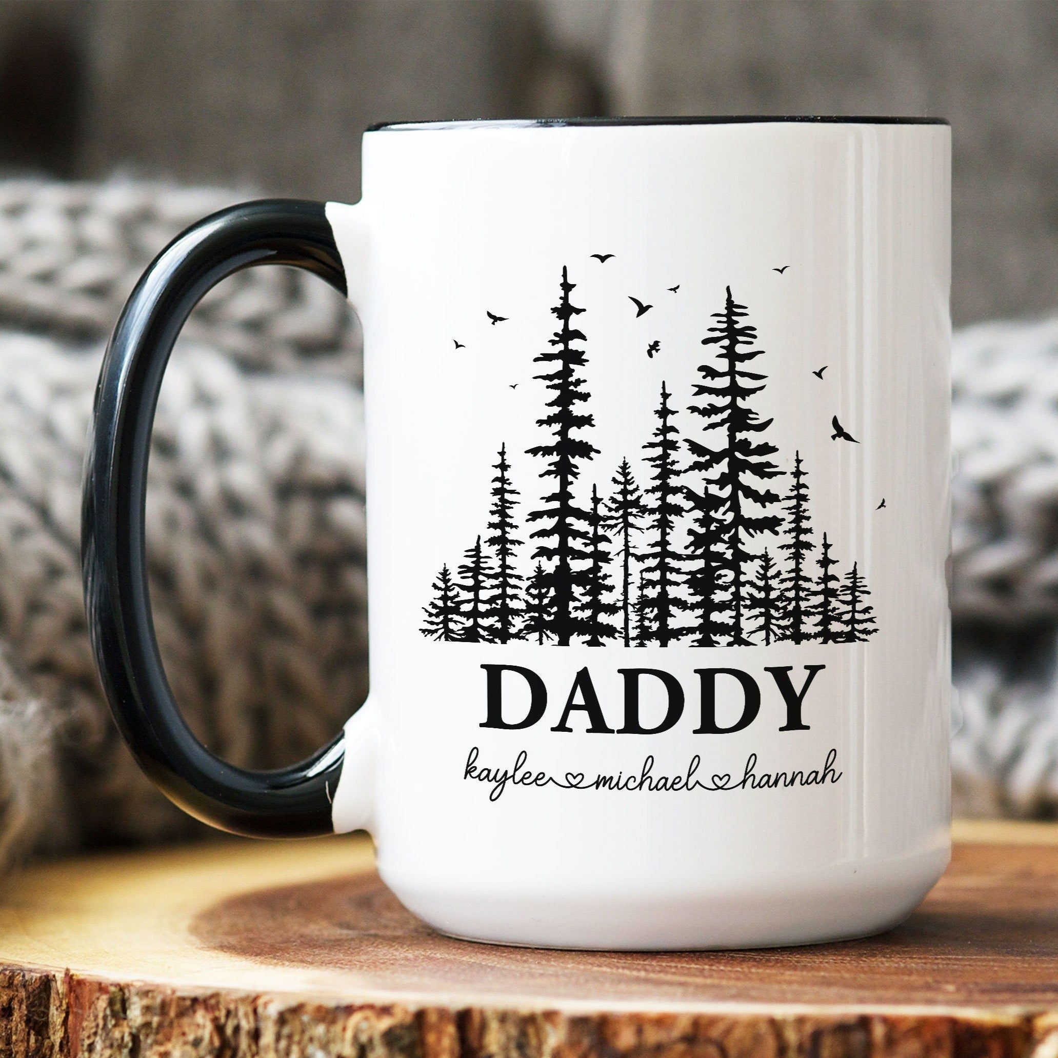 Custom tree Daddy mug, Fathers Day Gift Personalized Kids Names, Gift from Daughter/Son, Gift for Dad's Birthday, Dada Gift