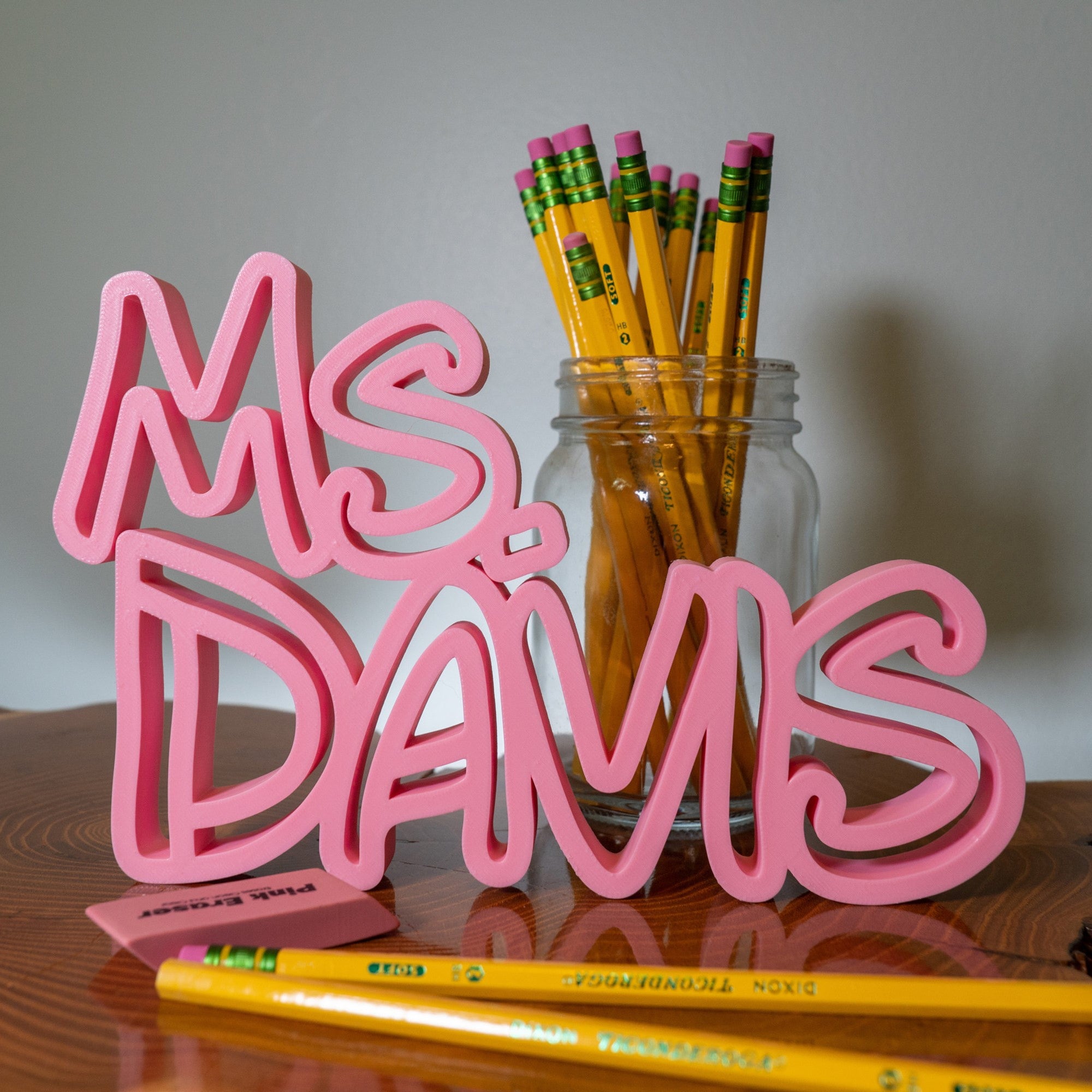 Custom Teacher Gift, Teacher Name Sign English Teacher Gift