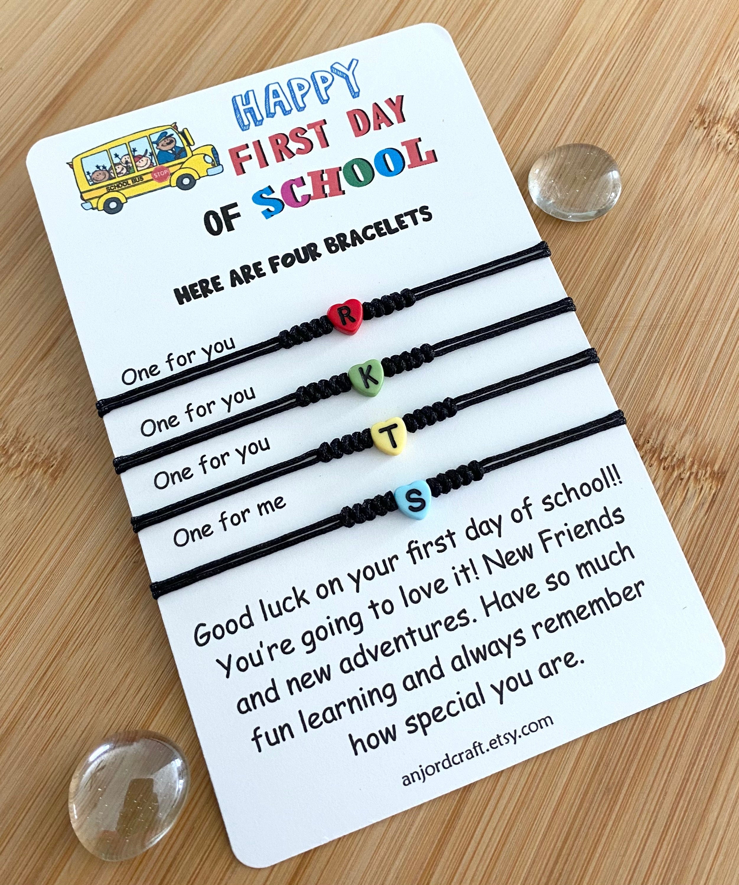 FIRST DAY OF SCHOOL BRACELETS, BACK TO SCHOOL GIFT