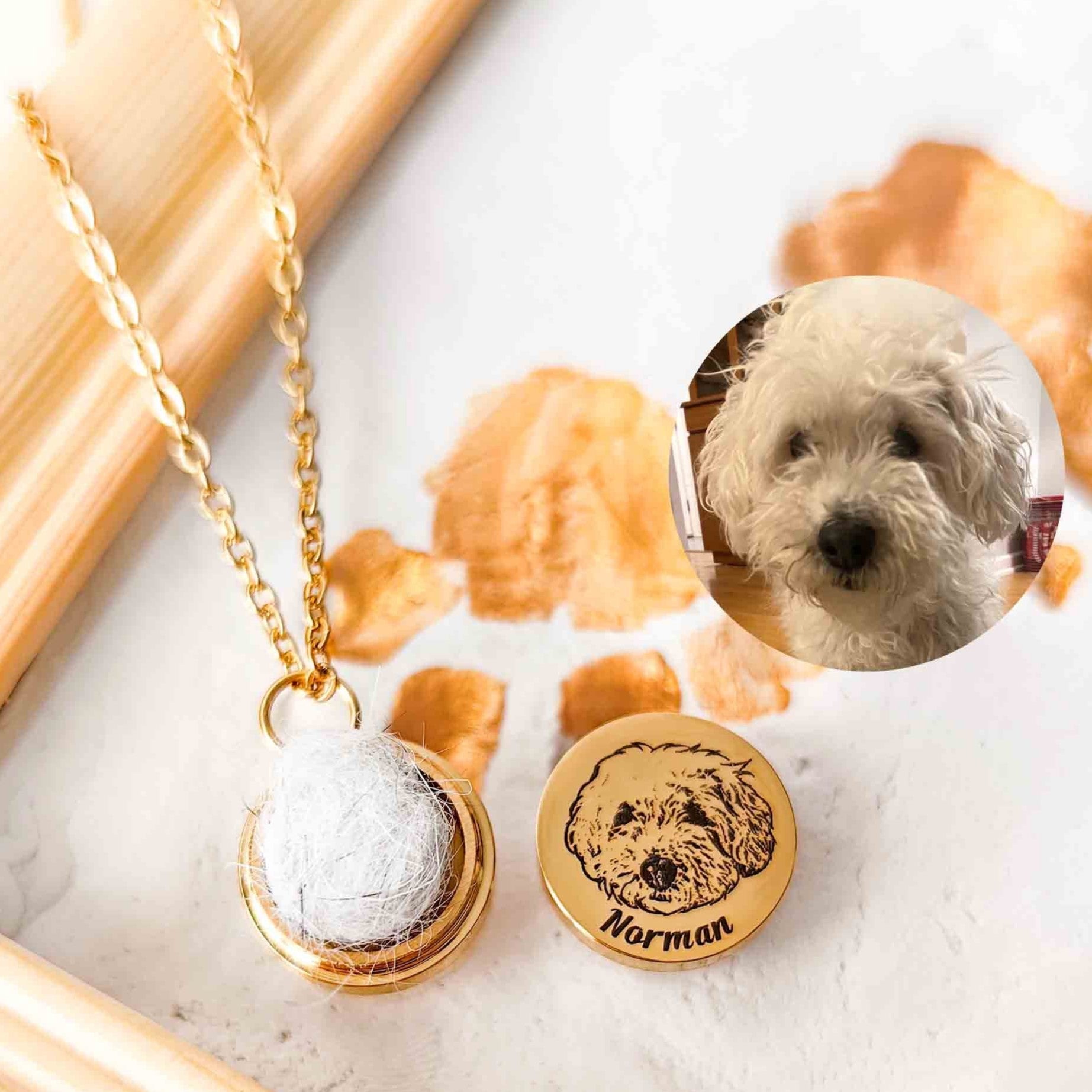 Custom Dog Hair Necklace, Pet Hair Keepsake, Dog Fur Jewelry, Hair Locket Necklace