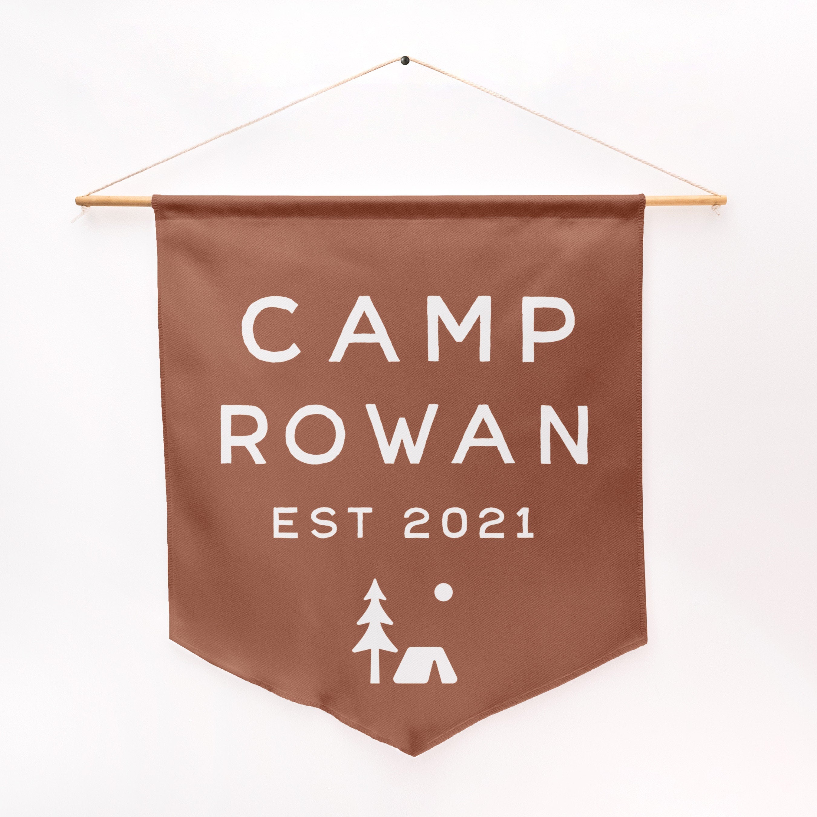 Custom Camp Banner, Camp Themed Party Decor, Personalized Name Baby or Kids Room Wall Flag