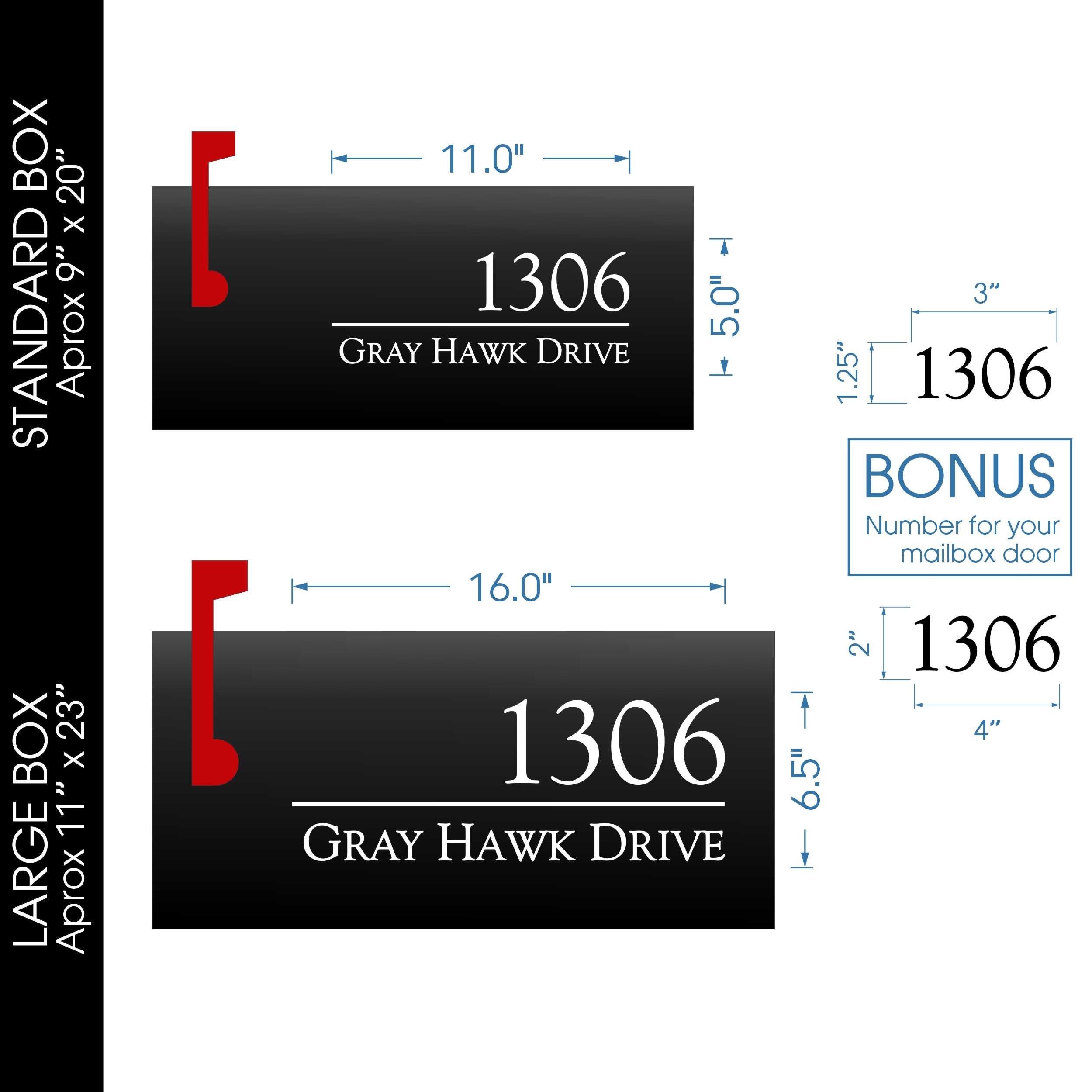 Personalized Mailbox Numbers, Street Address Vinyl Decal, Custom Decorative Numbering Street Name