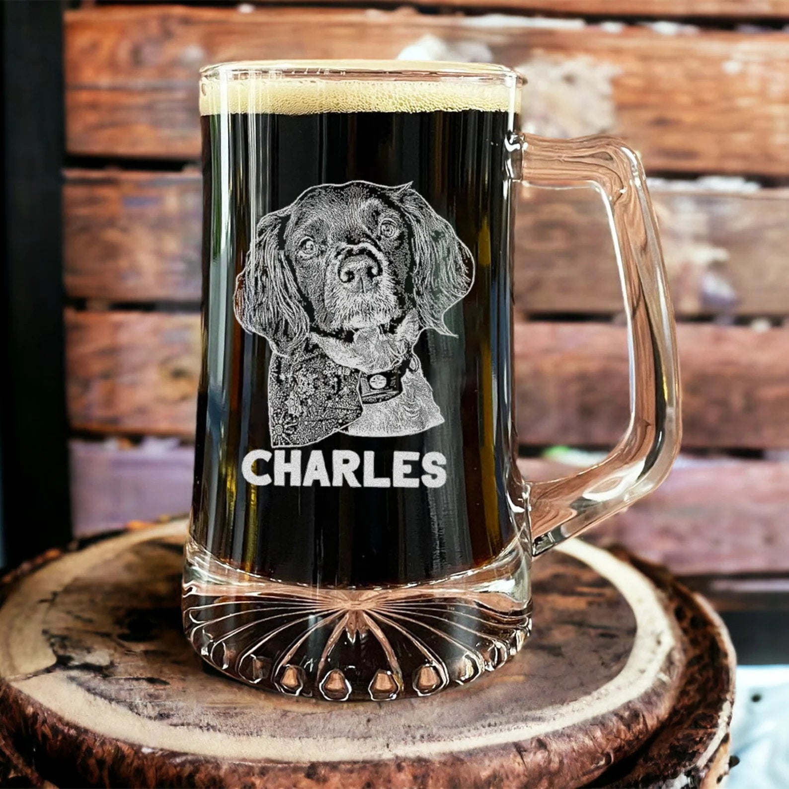 Custom Picture Memorial Rock Whiskey Glass, Personalized Unique Dad Father's Day Gifts, Family Picture Dog Cat Pet Picture