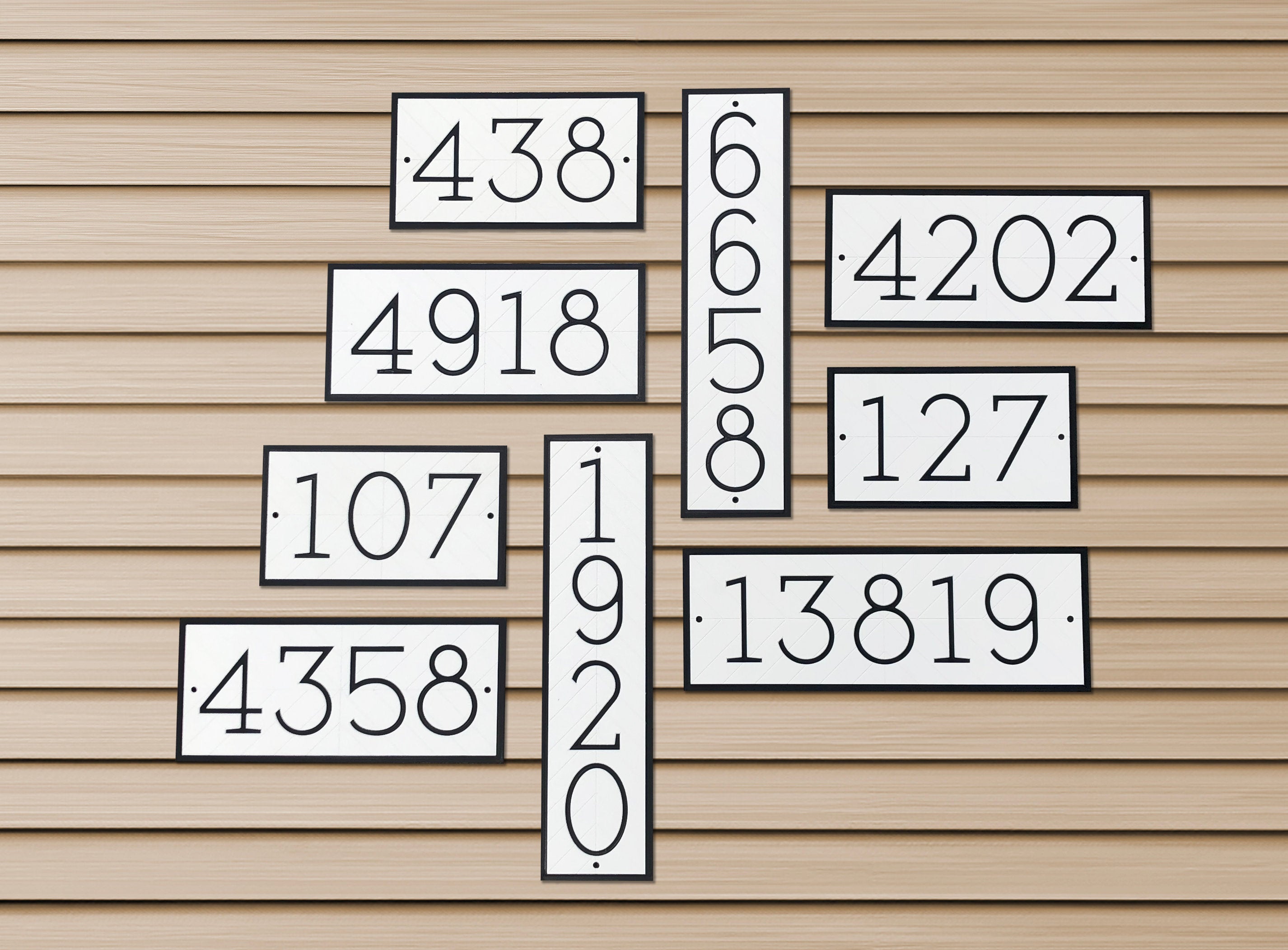 Modern House Numbers - Address Sign Horizontal Plaque