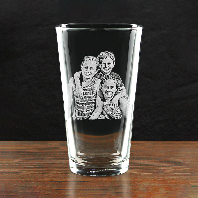 Custom Photo Promoted To Dad EST Rock Glass