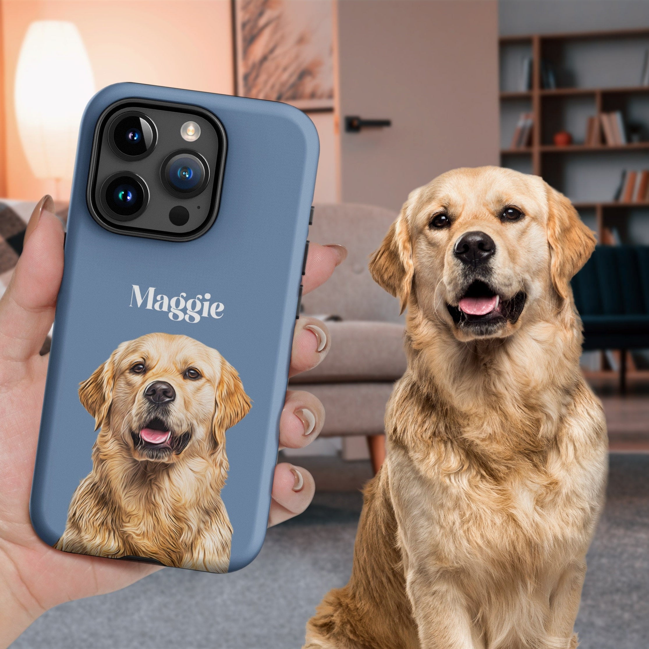 Pet Phone Case with Custom Photo Personalized Dog Cat Name Portrait