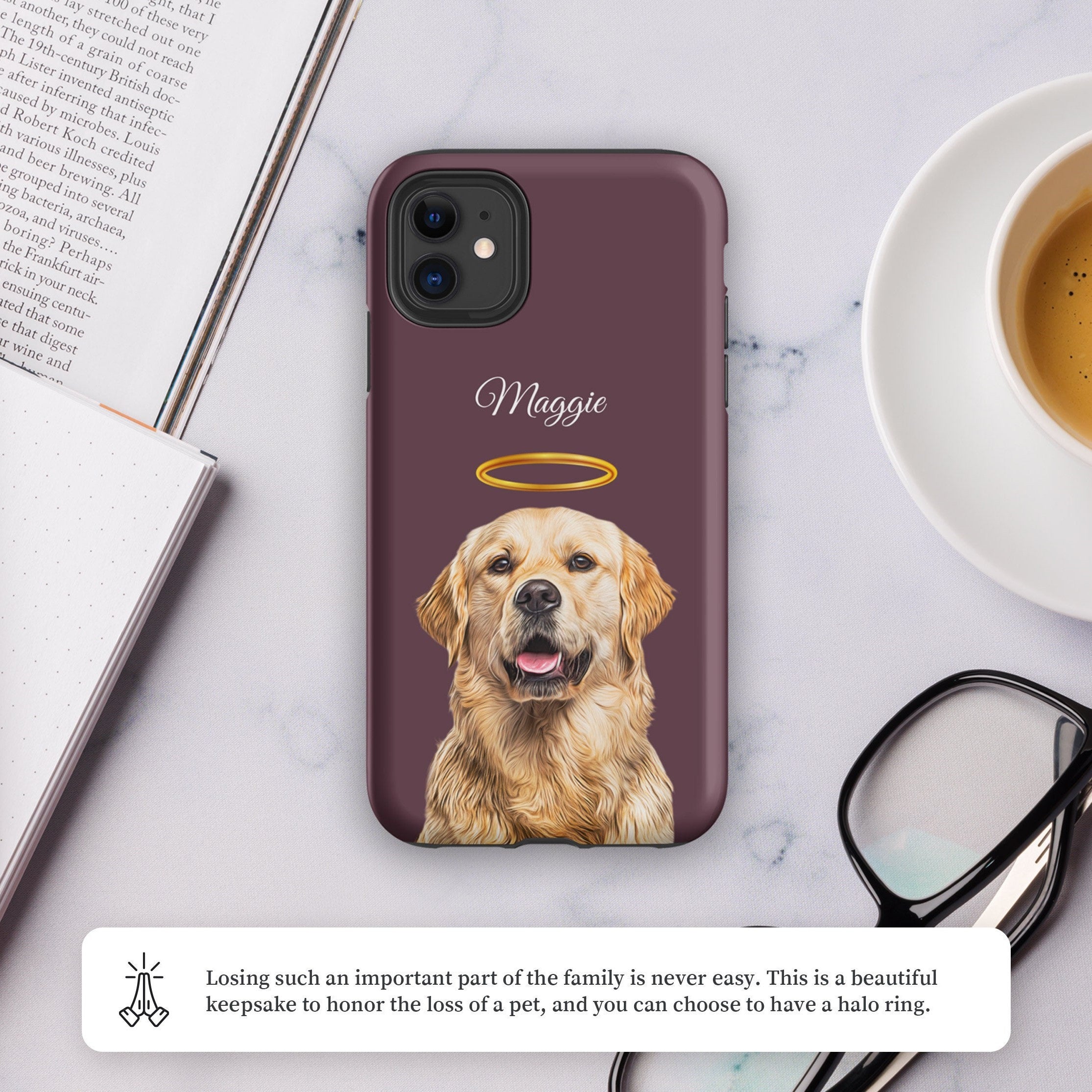 Pet Phone Case with Custom Photo Personalized Dog Cat Name Portrait