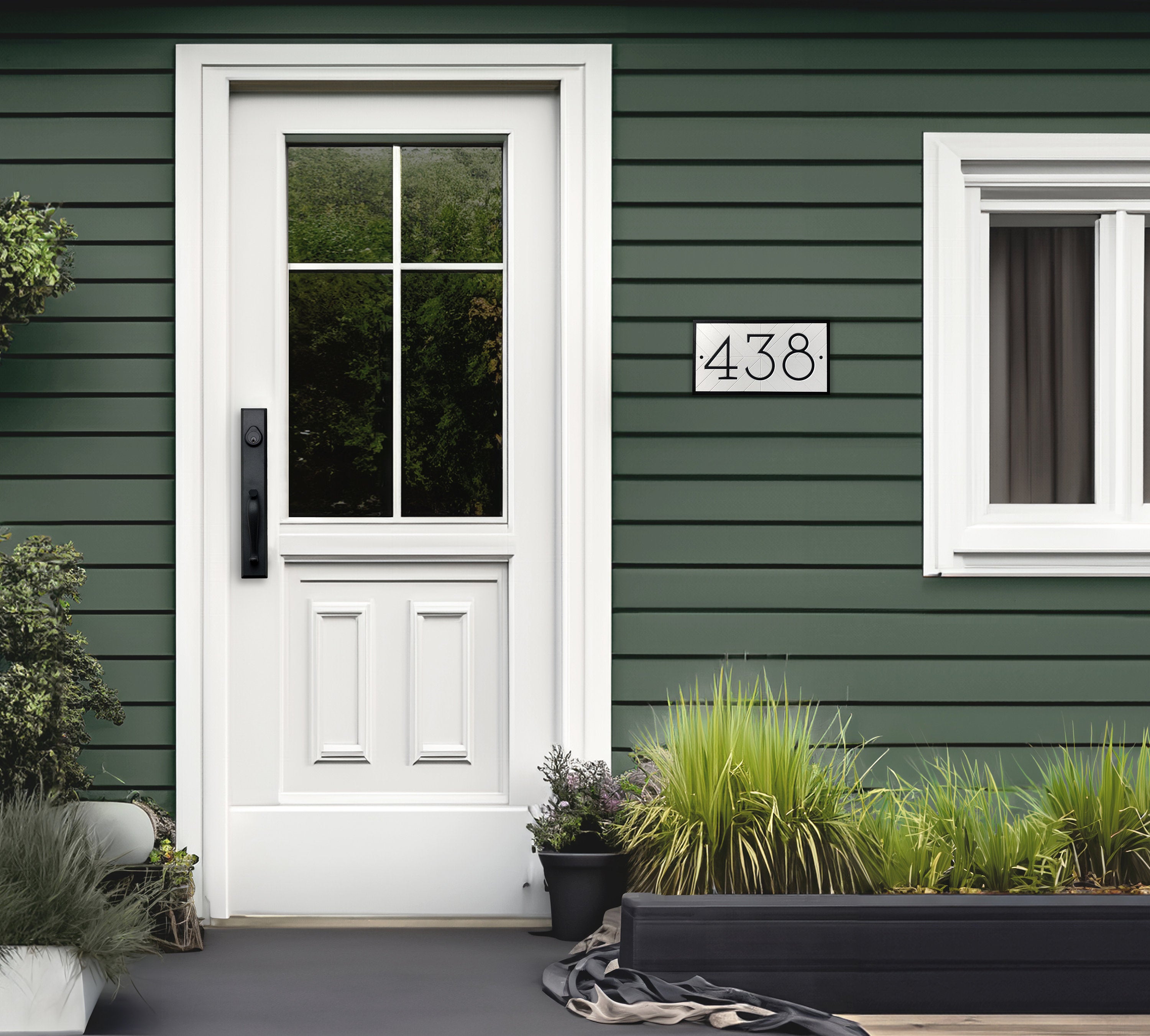 Modern House Numbers - Address Sign Horizontal Plaque