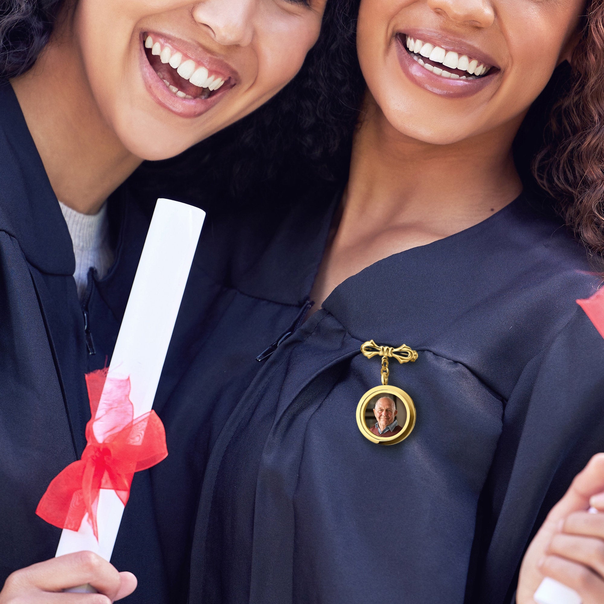 Custom Memorial Graduation Photo Pin - Grad Gown Memorial Pin - Keep Your Loved One's Memory Close - Graduation Gift for Him and Her