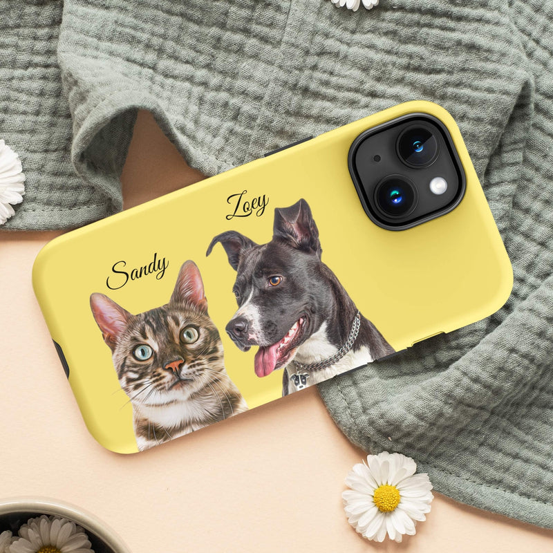 Pet Phone Case with Custom Photo Personalized Dog Cat Name Portrait