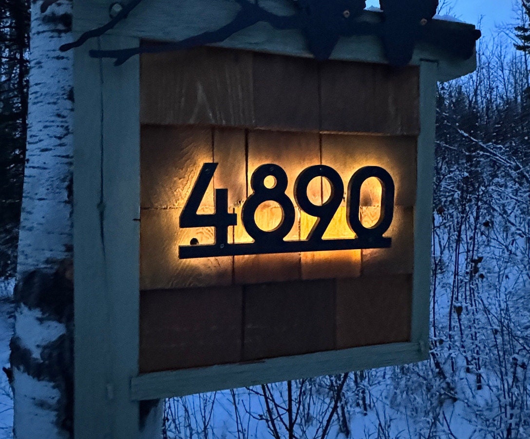 Solar Powered LED BackLit House Number