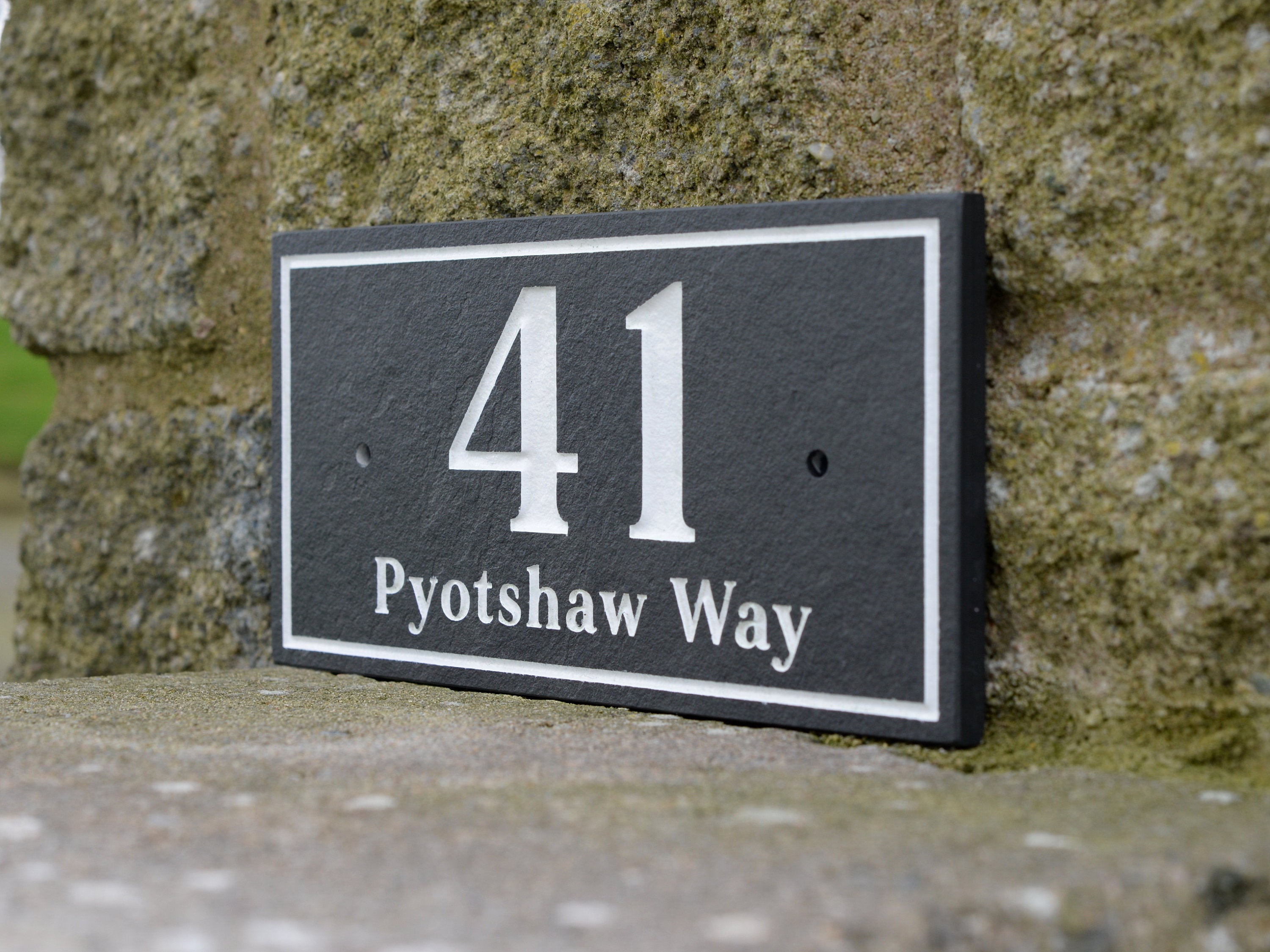 Engraved Slate House Number Plaque