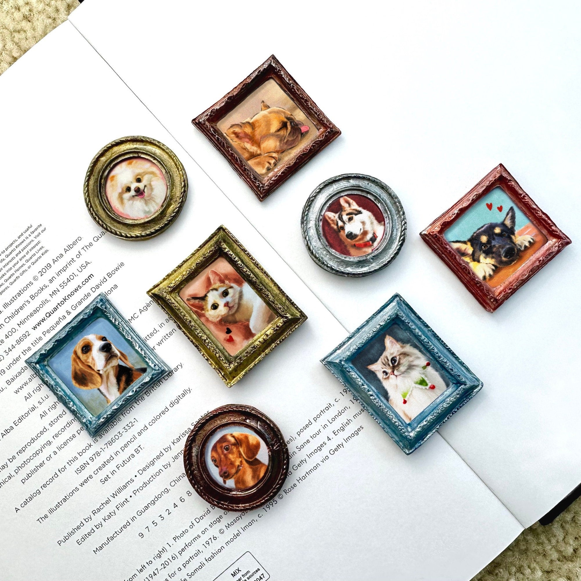 Custom Pet Portrait Pin, Magnets, Brooch. Vintage Oil Painting Style