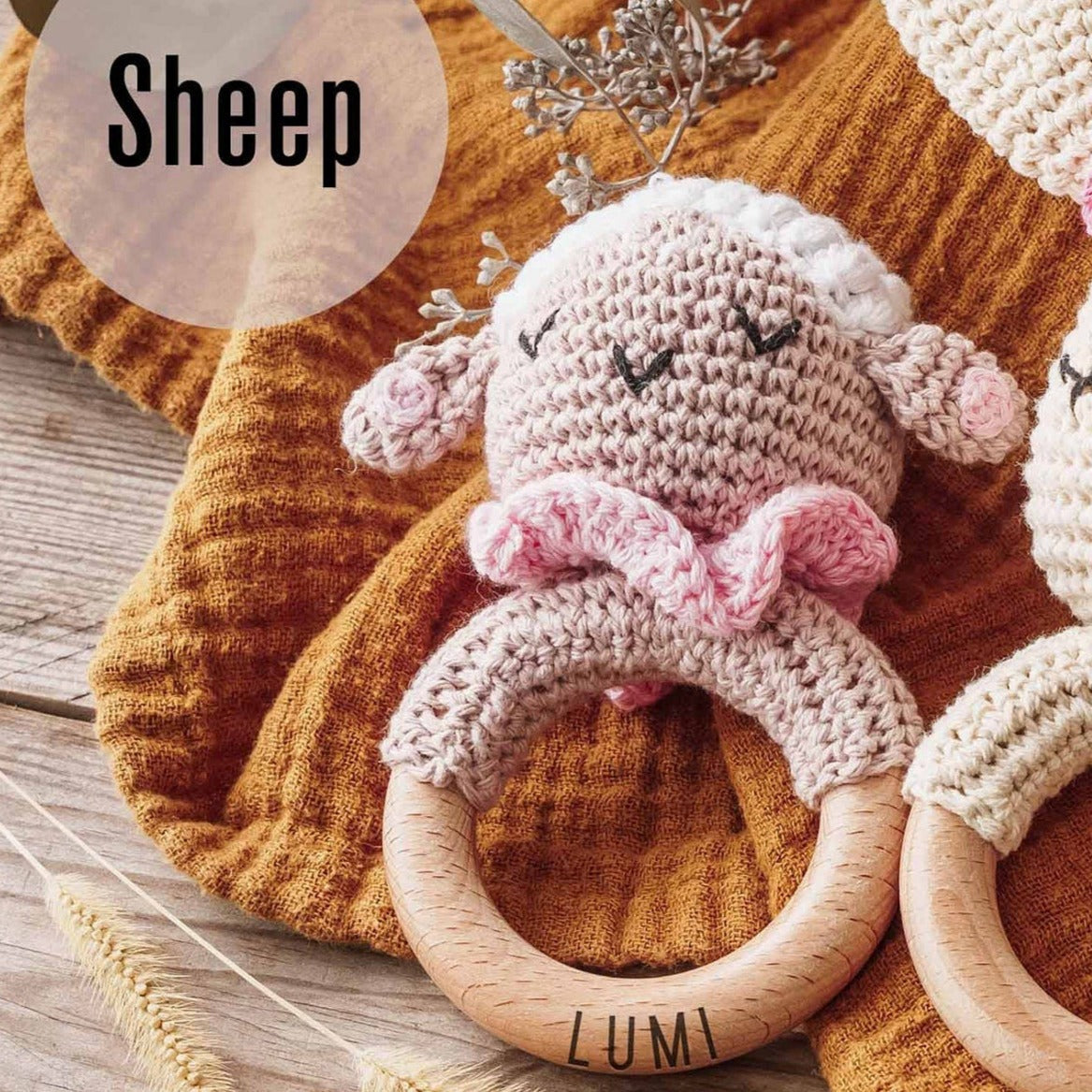 Engraved  Crochet Toy Rattle for Babies, Newborn Gifts