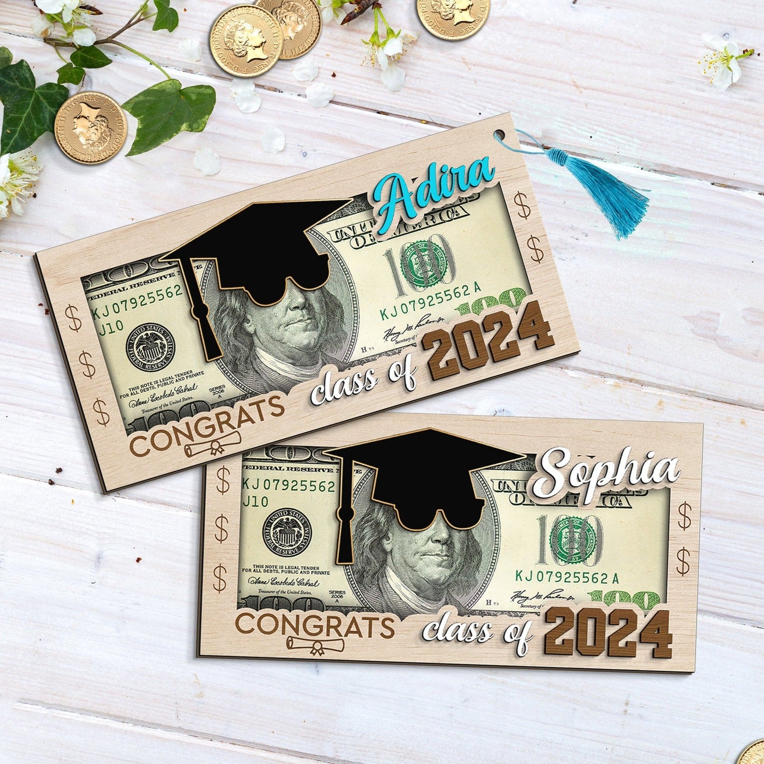 Free Tassel Custom Graduation Money Holder Class of 2024 Gift